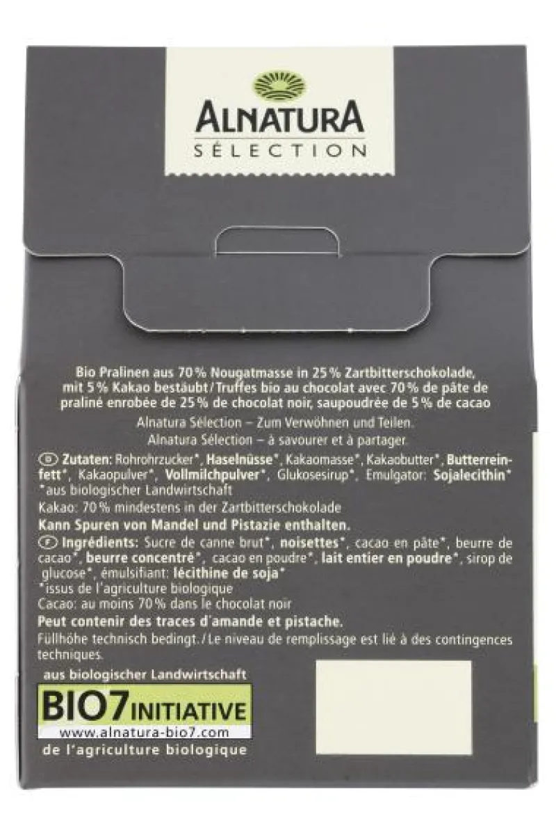 Gebäck & Schokolade|Bünting Tee Alnatura Sélection Trüffel Pralinen Belgische Art100 g