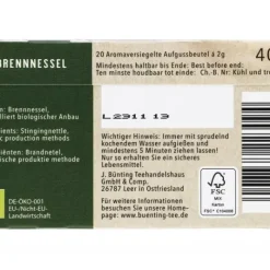 Kräutertee|Bünting Tee Bio Brennnessel20 x 2 g