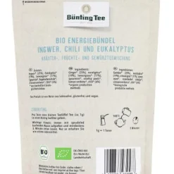 Kräutertee|Bünting Tee Bio Energiebündel Ingwer, Chili und Eukalyptus80 g