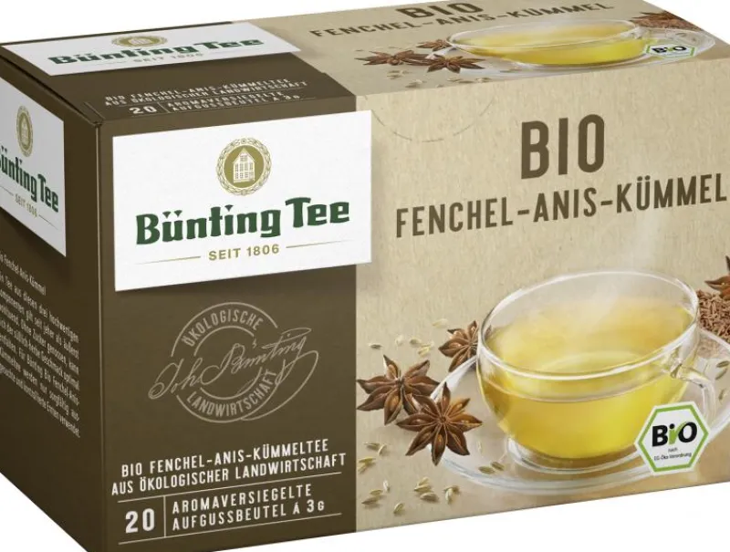 Kräutertee|Bünting Tee Bio Fenchel-Anis-Kümmel20 x 3 g
