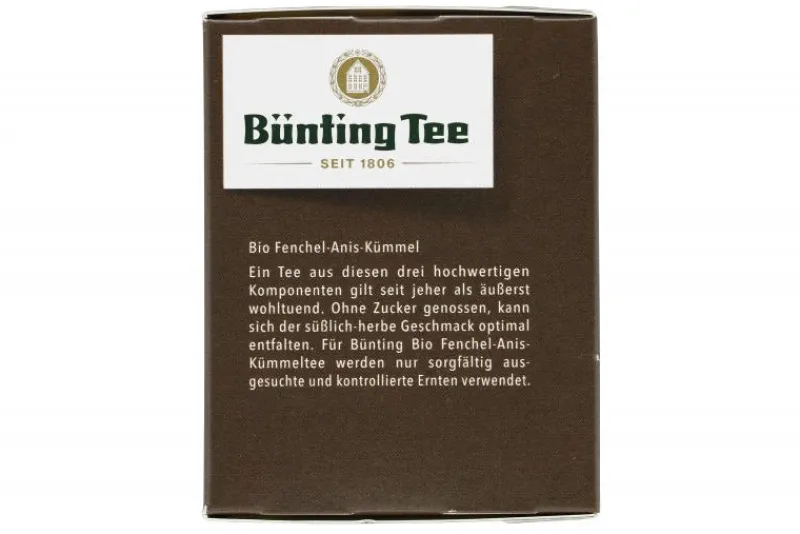 Kräutertee|Bünting Tee Bio Fenchel-Anis-Kümmel20 x 3 g