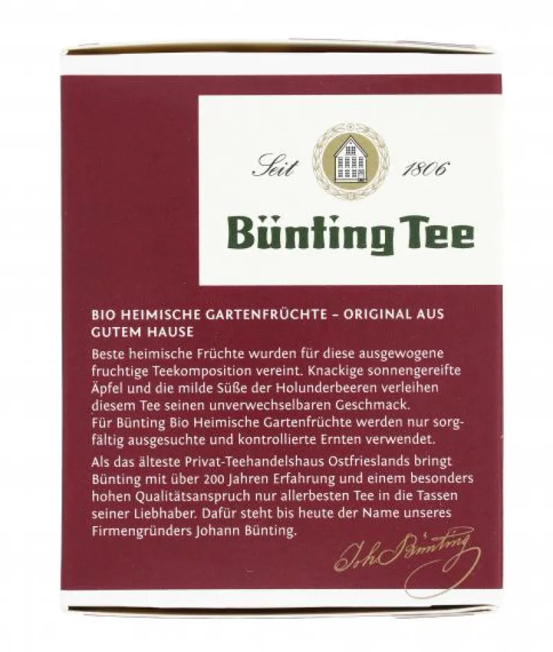 Früchtetee|Bünting Tee Bio Heimische Gartenfrüchte20 x 2,25 g