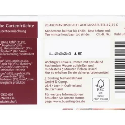 Früchtetee|Bünting Tee Bio Heimische Gartenfrüchte20 x 2,25 g