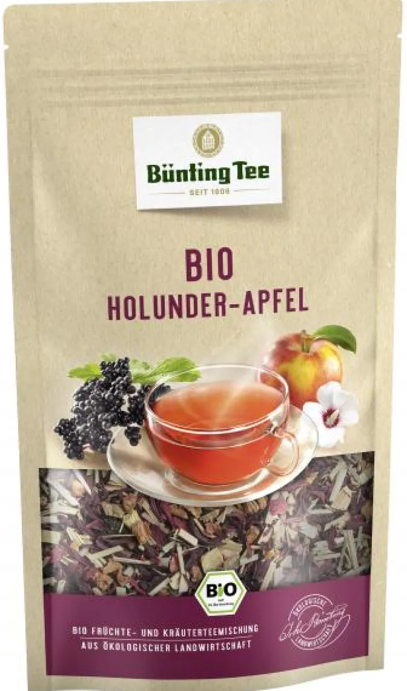 Früchtetee|Bünting Tee Bio Holunder Apfel90 g