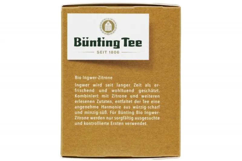 Kräutertee|Bünting Tee Bio Ingwer-Zitrone20 x 2 g