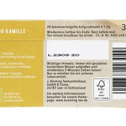 Kräutertee|Bünting Tee Bio Kamille20 x 1,50 g