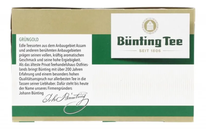 Echter Ostfriesentee|Bünting Tee Grüngold Großkannenbeutel50 x 5 g