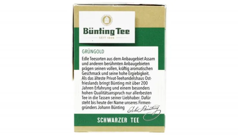 Echter Ostfriesentee|Schwarztee|Bünting Tee Grüngold Tassenbeutel25 x 1 g