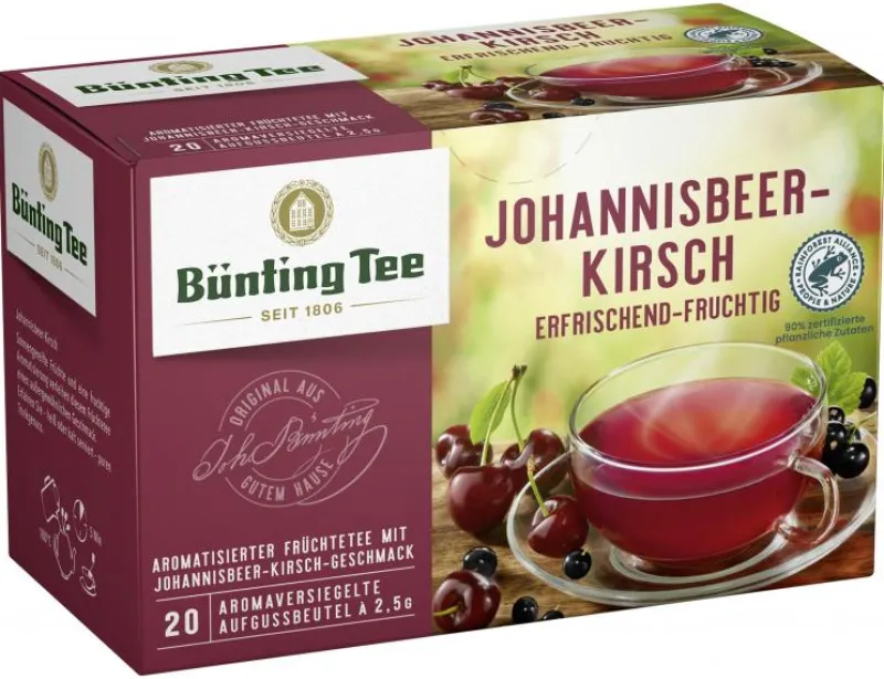 Früchtetee|Bünting Tee Johannisbeer-Kirsch20 x 2,50 g