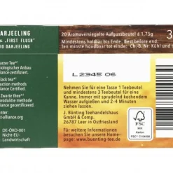 Schwarztee|Bünting Tee Premium Bio Darjeeling20 x 1,75 g