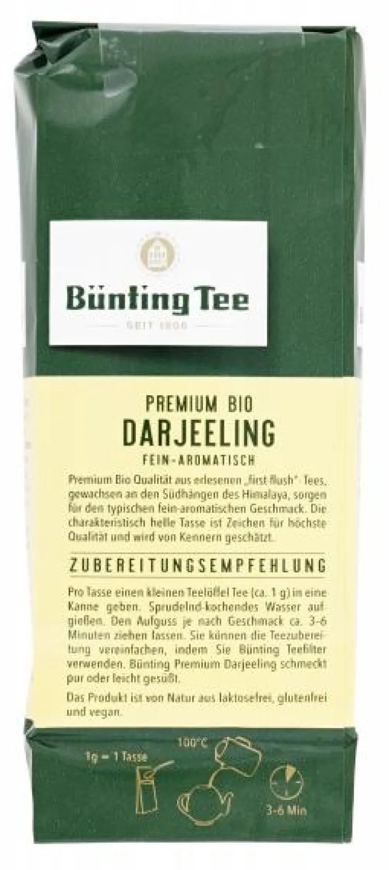 Schwarztee|Bünting Tee Premium Bio Darjeeling175 g
