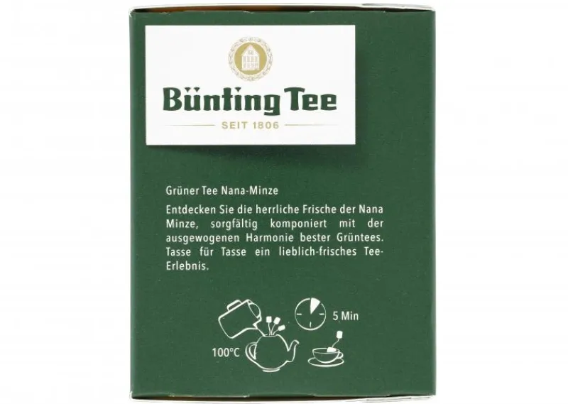 Grüntee|Bünting Tee Premium Bio Grüner Tee Nana-Minze20 x 1,75 g