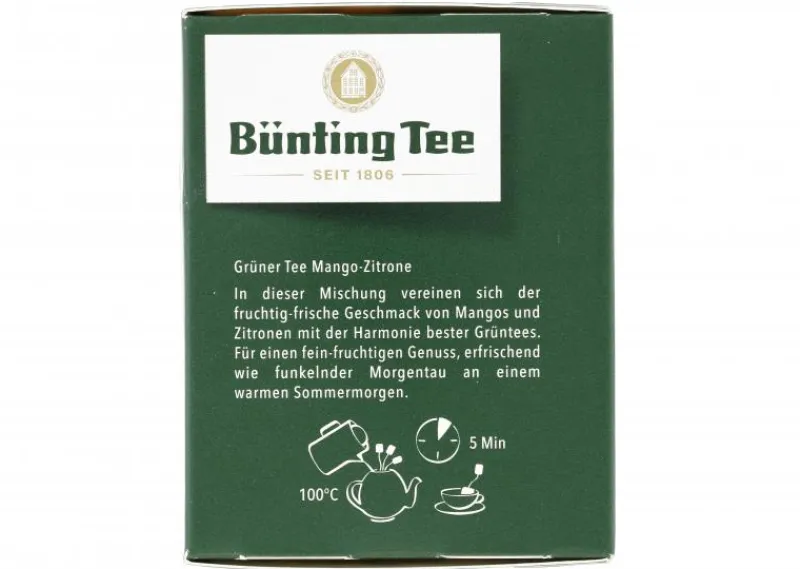 Grüntee|Bünting Tee Premium Grüner Tee Mango-Zitrone20 x 1,75 g