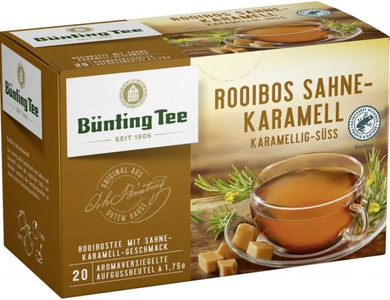 Rooibostee|Bünting Tee Rooibos Sahne-Karamell20 x 1,75 g