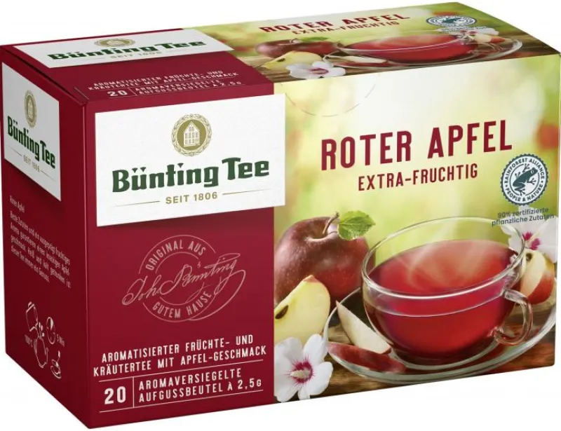 Früchtetee|Bünting Tee Roter Apfel20 x 2,50 g