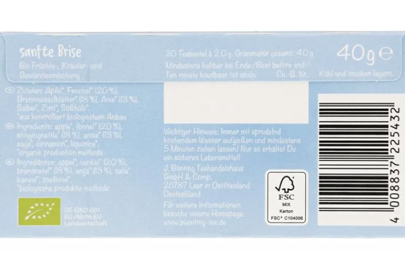 Kräutertee|Bünting Tee Sanfte Brise20 x 2 g
