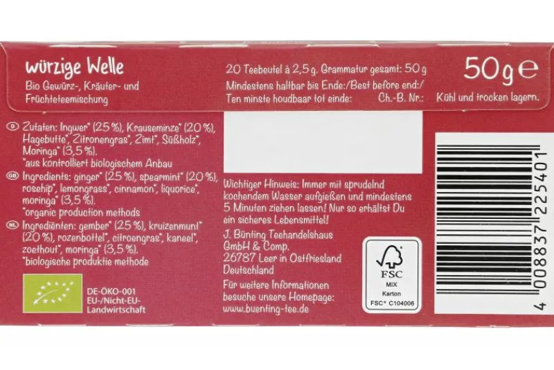 Kräutertee|Bünting Tee Würzige Welle20 x 2,50 g