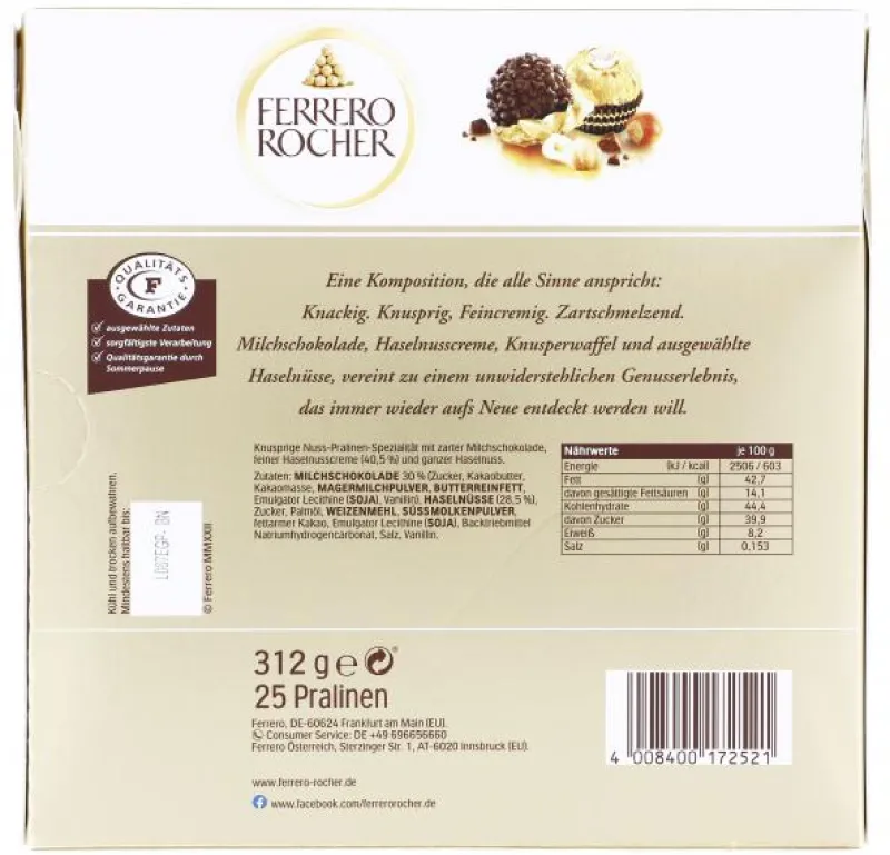 Gebäck & Schokolade|Bünting Tee Ferrero Rocher312,50 g