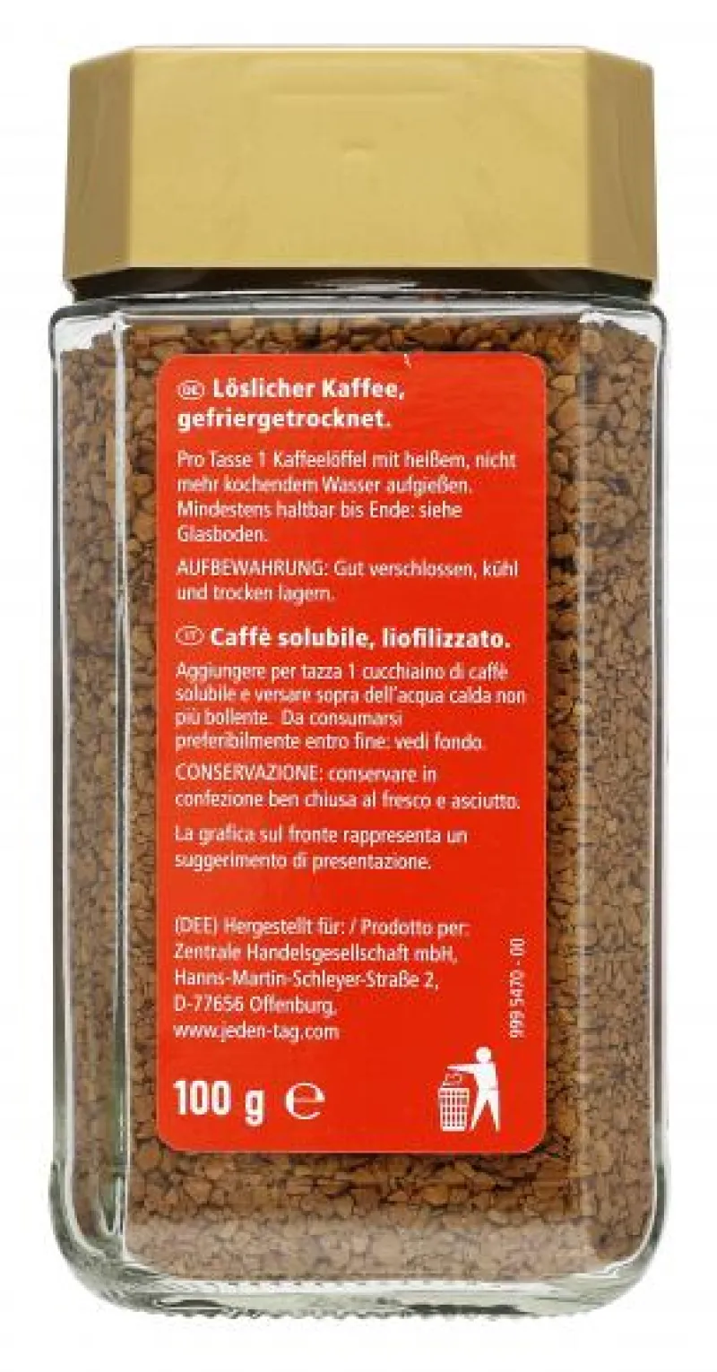 Kaffee|Bünting Tee Jeden Tag Gold Löslicher Bohnenkaffee100 g