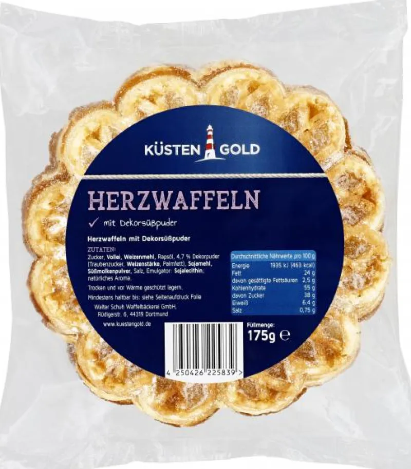 Gebäck & Schokolade|Bünting Tee Küstengold Herzwaffeln175 g