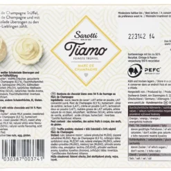 Gebäck & Schokolade|Bünting Tee Sarotti Tiamo Marc de Champagne Trüffel125 g