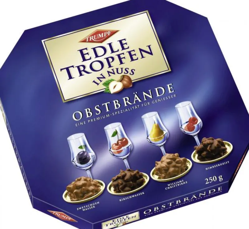 Gebäck & Schokolade|Bünting Tee Trumpf Edle Tropfen in Nuss Obstbrände250 g
